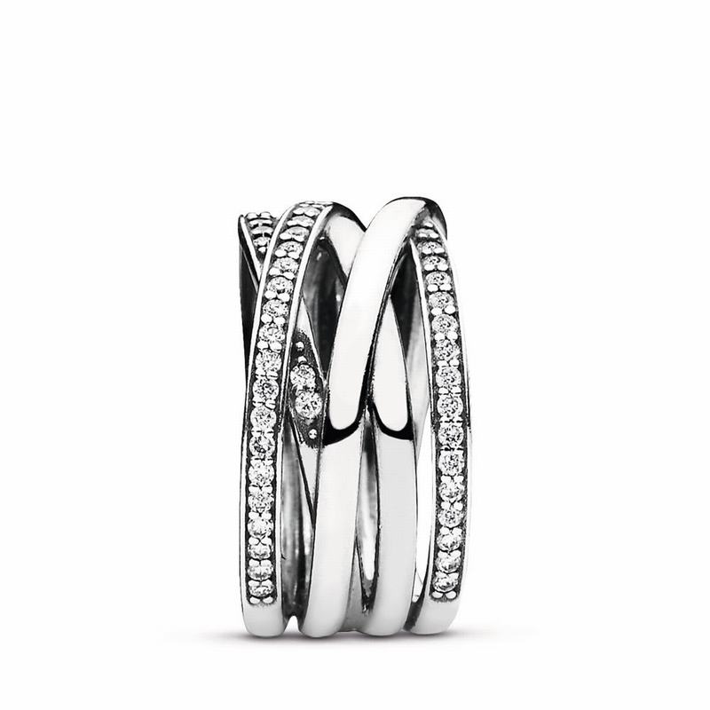 Pandora Sparkling & Polished Lines Stackable Ring NZ Sale, Sterling Silver (659748-ROA)